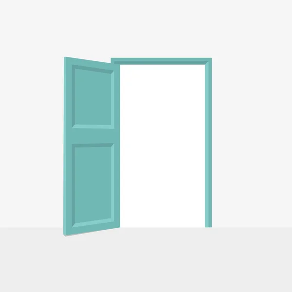 Porte ouverte isolée sur fond blanc . — Image vectorielle
