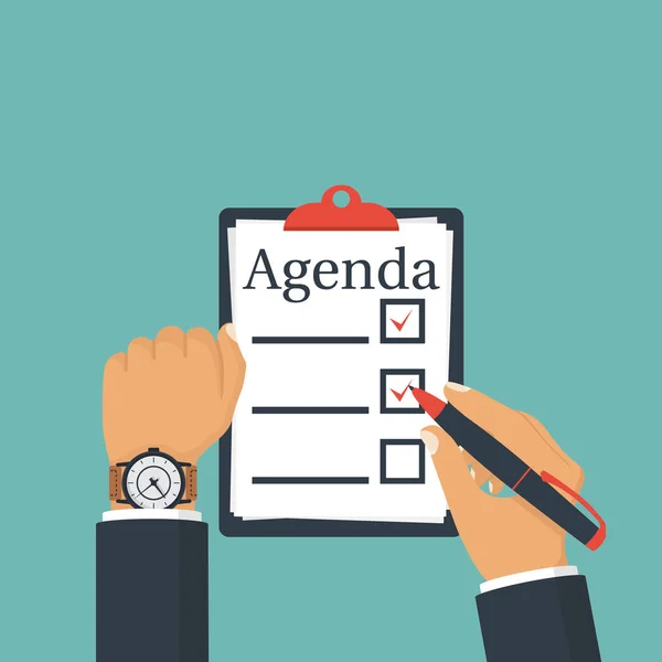 Agenda lijst vector — Stockvector