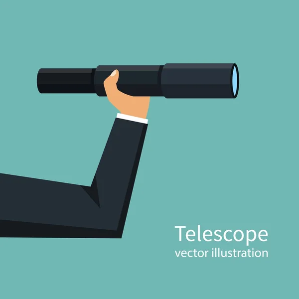 Telescope in hand vector — Stock Vector