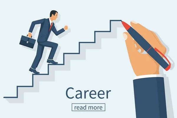Man is climbing career ladder — Stock Vector