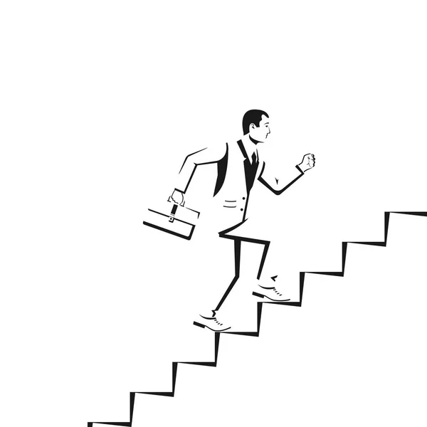 Επιχειρηματίας είναι αναρρίχηση σιλουέτα σκάλα καριέρας. — Διανυσματικό Αρχείο