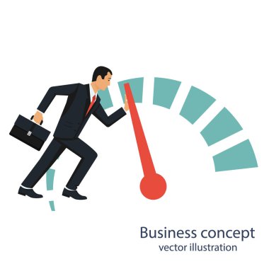 Hız göstergesi Ölçek artış kar iterek işadamı