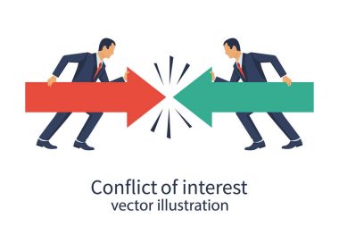 Conflict of interest. Business concept. clipart