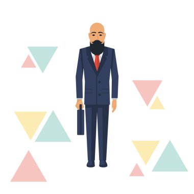 Evrak çantası üzerinde beyaz backgrou izole tutan işadamı hipster