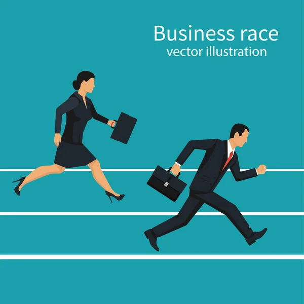 Üzleti verseny nő férfi — Stock Vector