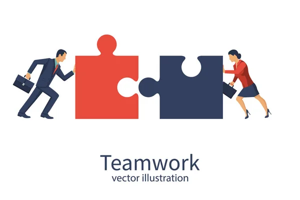 Concepto de negocio. Metáfora de trabajo en equipo vector — Vector de stock