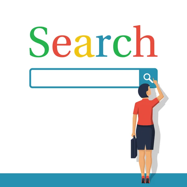 Searching concept vector woman — Stock Vector