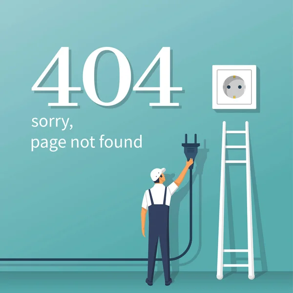 404 Error, Página no encontrada — Vector de stock