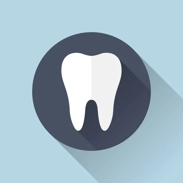 Tooth icon with shadow. Flat design — Stock Photo, Image