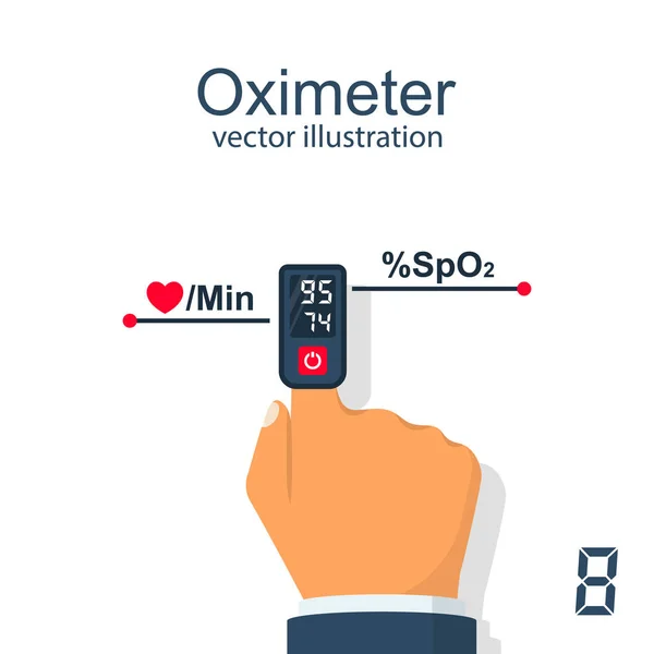 Oximeter på finger vektor — Stock vektor