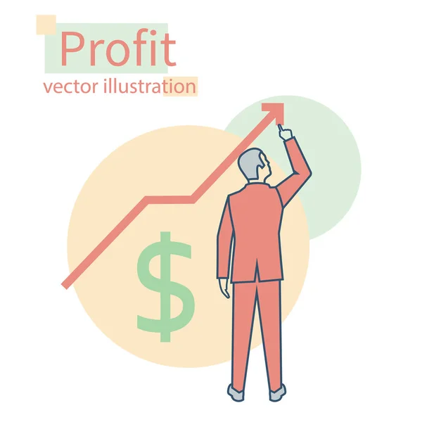 Růst zisku. Obchodní koncept. vektor — Stockový vektor