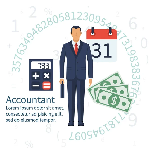 Accountant, zakenman. vector — Stockvector