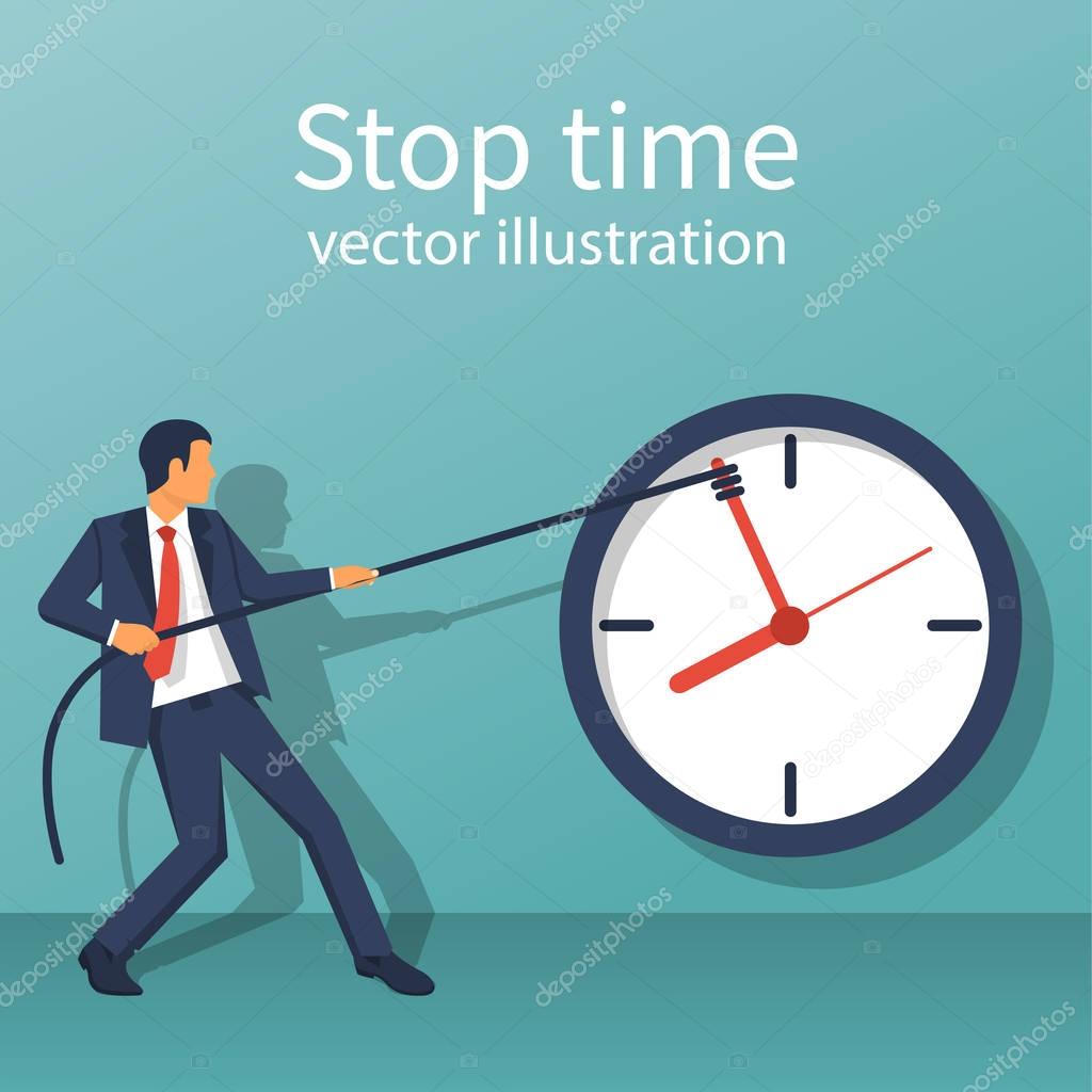 Stop time concept. Business metaphor