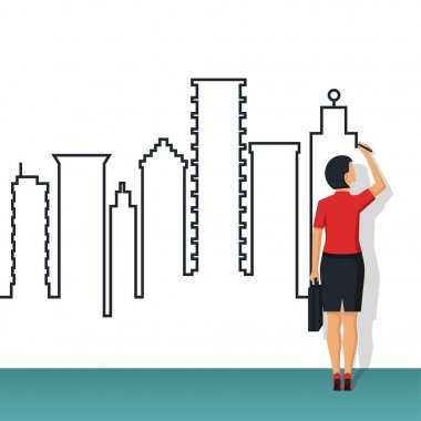 Büyük şehir çizgi vektör