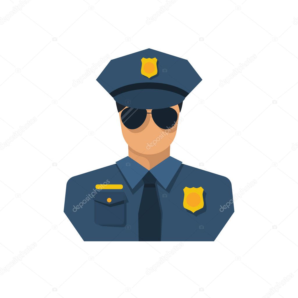 Cop icon flat style design — Stock Vector © threecvet.gmail.com #187121798