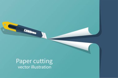 Kağıt kesme. Kırtasiye ofis bıçak