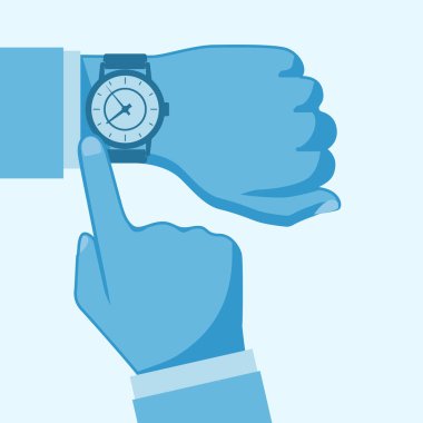 İş takım elbiseli adamı el kol saati.