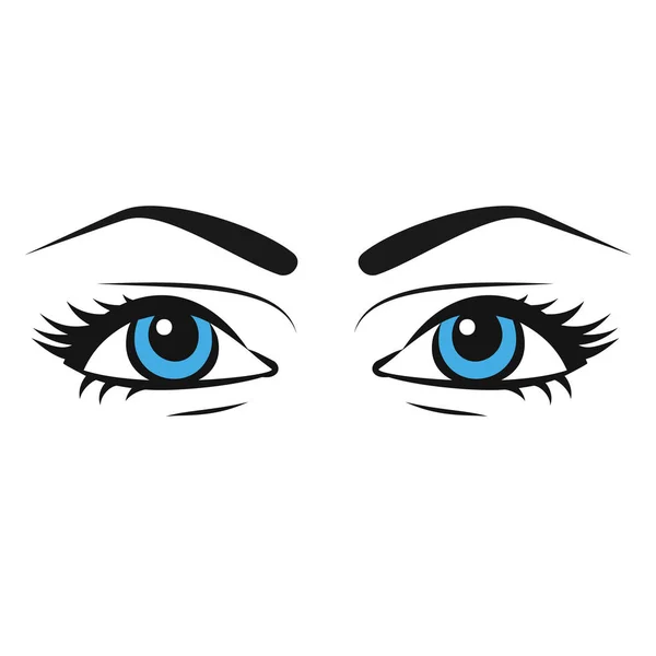 Ojos femeninos. Hermosos ojos de mujer pintada en estilo de boceto — Archivo Imágenes Vectoriales