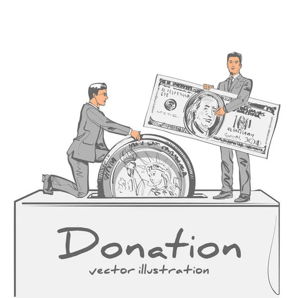 Modelo conceito de página de destino vetor de doação — Vetor de Stock