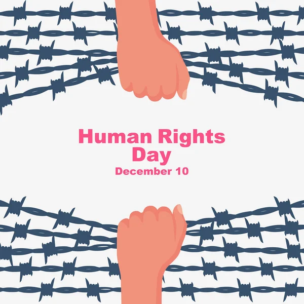 Día de los Derechos Humanos. Plantilla de página de aterrizaje, banner con texto para el día de la libertad humana — Vector de stock