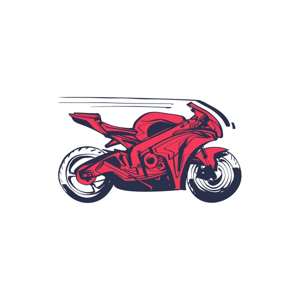 Diseño del boceto de la motocicleta, aislado sobre fondo blanco . — Vector de stock