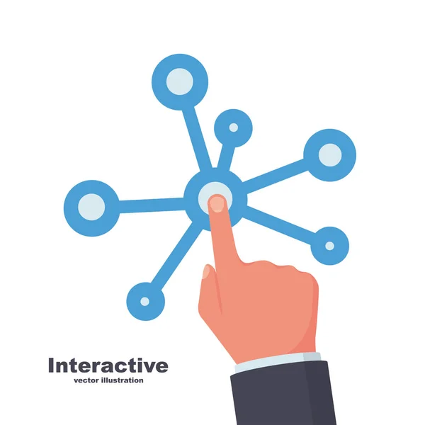 Interactive interface. Interaction technology. Vector - Stok Vektor