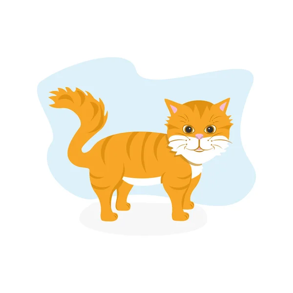 The redheaded cat smiles cute. — Stock Vector