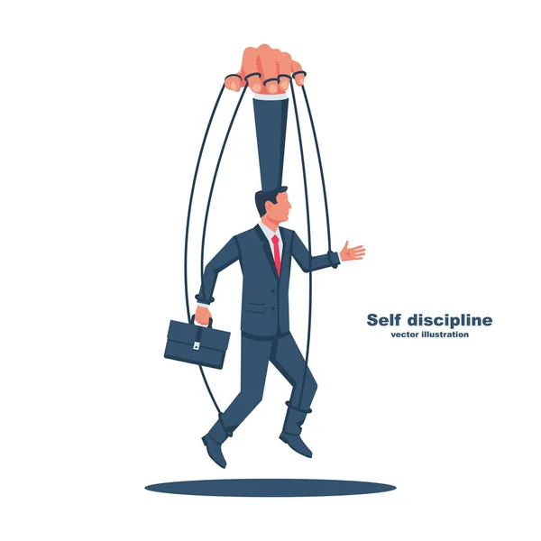 Self discipline concept. Vector illustration flat design. — 图库矢量图片