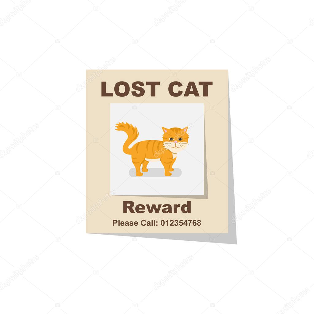 Lost cat. Reward for the find. Missing poster.