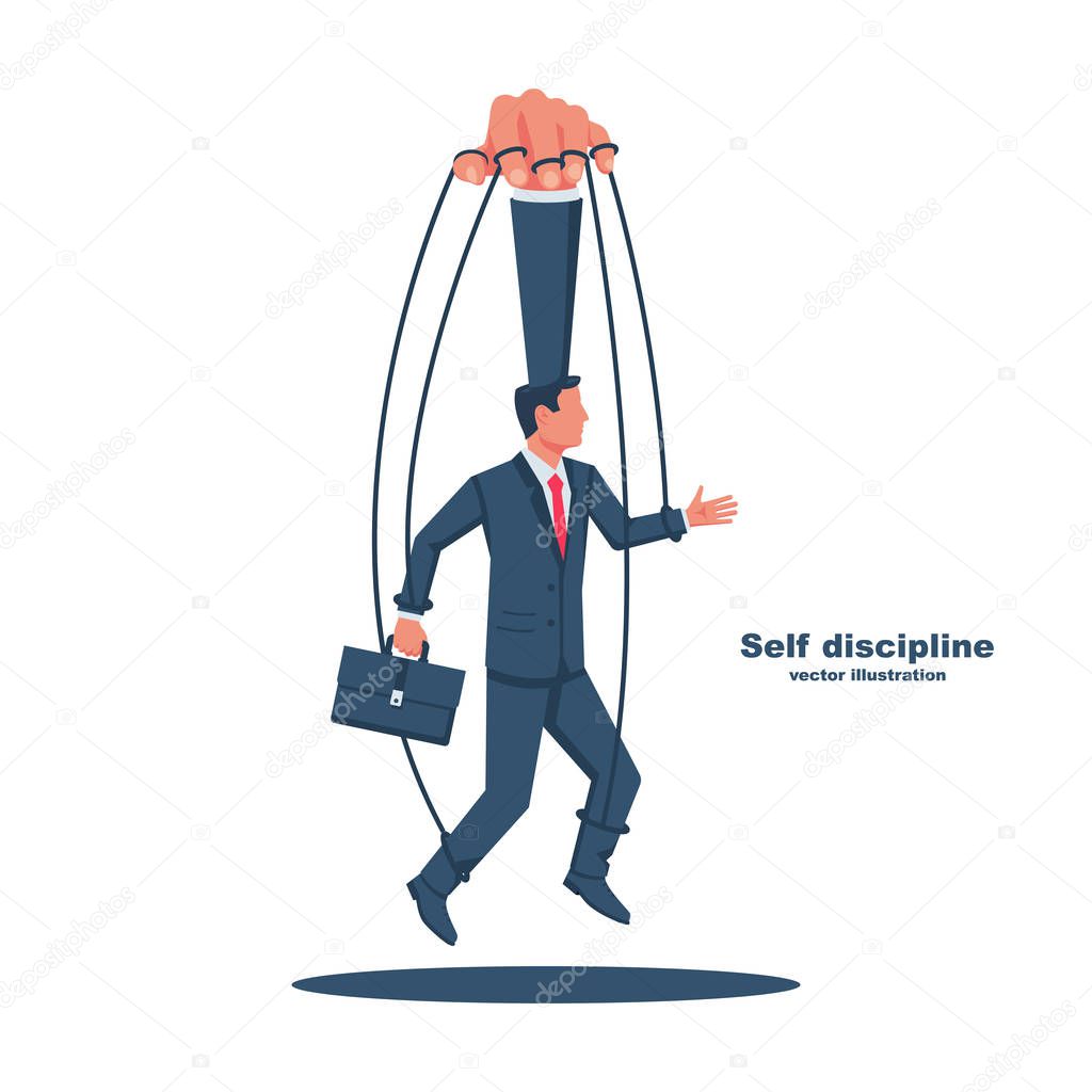 Self discipline concept. Vector illustration flat design.