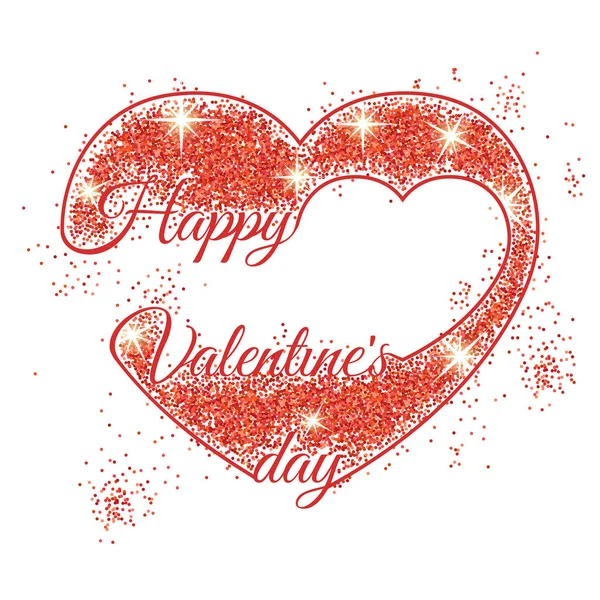 Happy Valentines Day card. Vector illustration. Purple dust glossy template — Stock Vector