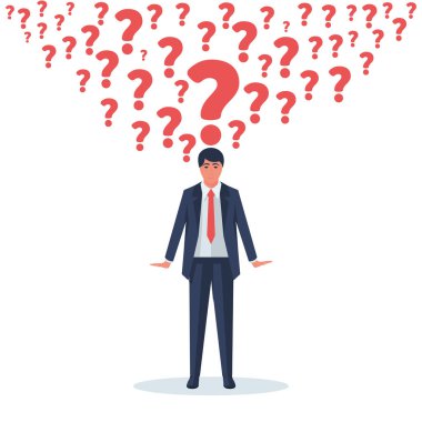 Kafanda bir sürü soru işareti olan bir iş adamı..