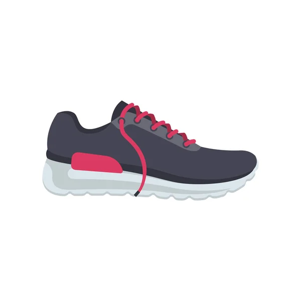 Sports shoes cartoon icon. Fashionable stylish sneakers with pink shoelaces. — Stock Vector