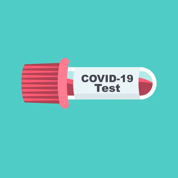 Testovací Zkumavka Vzorkem Krve Pro Covid Test Novel Coronavirus2019 Laboratorní — Stockový vektor