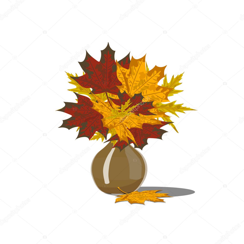 Decorative bouquet of autumn leaves