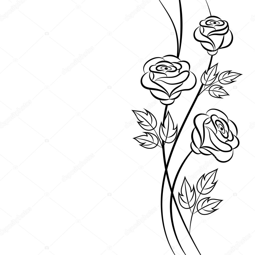 Simple floral background in black and white