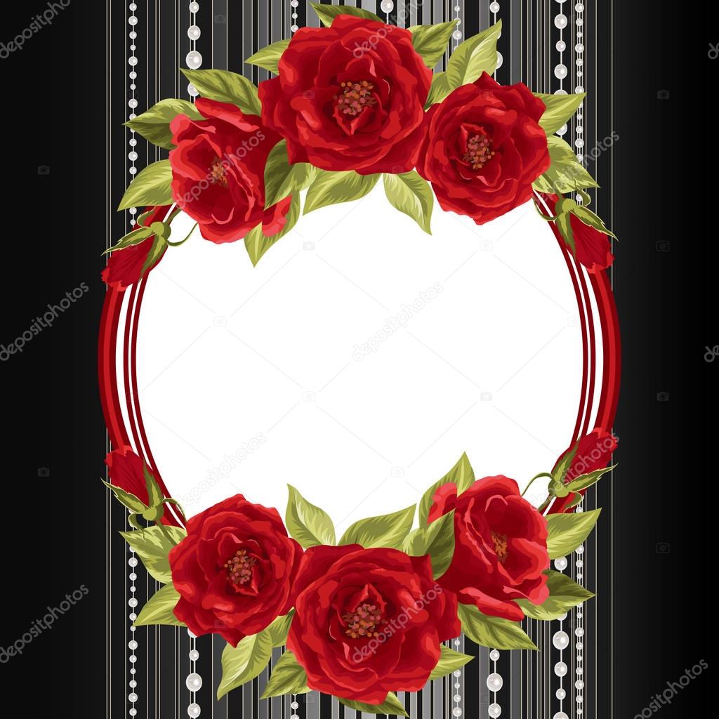 Delicate frame with roses