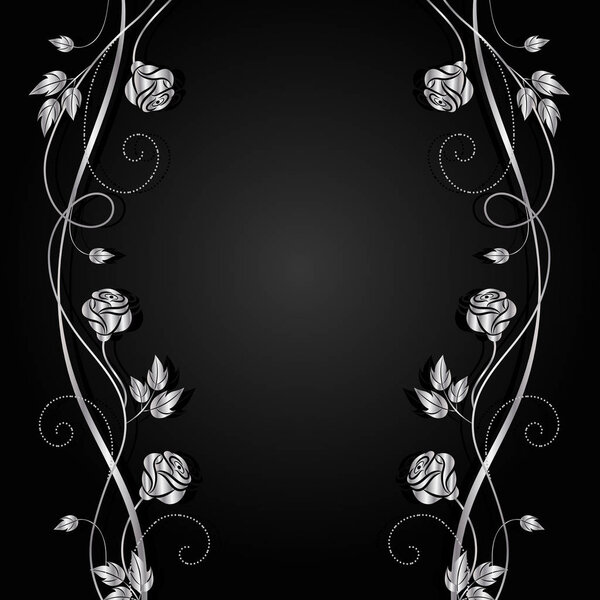 Серебряные цветы на темном фоне
.