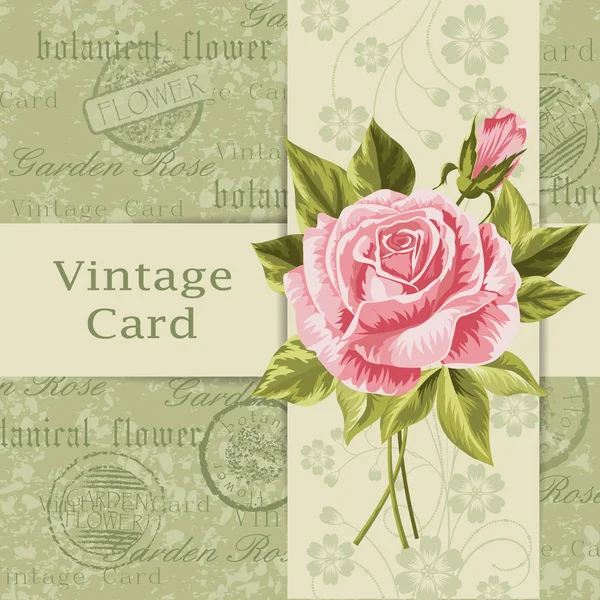 Carte vintage avec fleurs — Image vectorielle