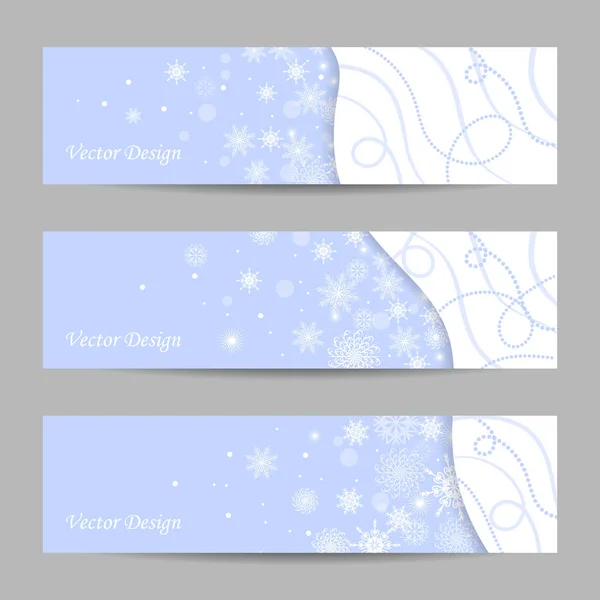 Conjunto de 3 banners de inverno —  Vetores de Stock