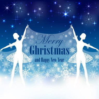 Noel ve yeni yıl tebrik kartı.