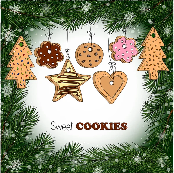 Různé druhy domácí cookies — Stockový vektor