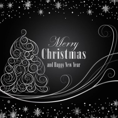 Noel ve yeni yıl tebrik kartı.