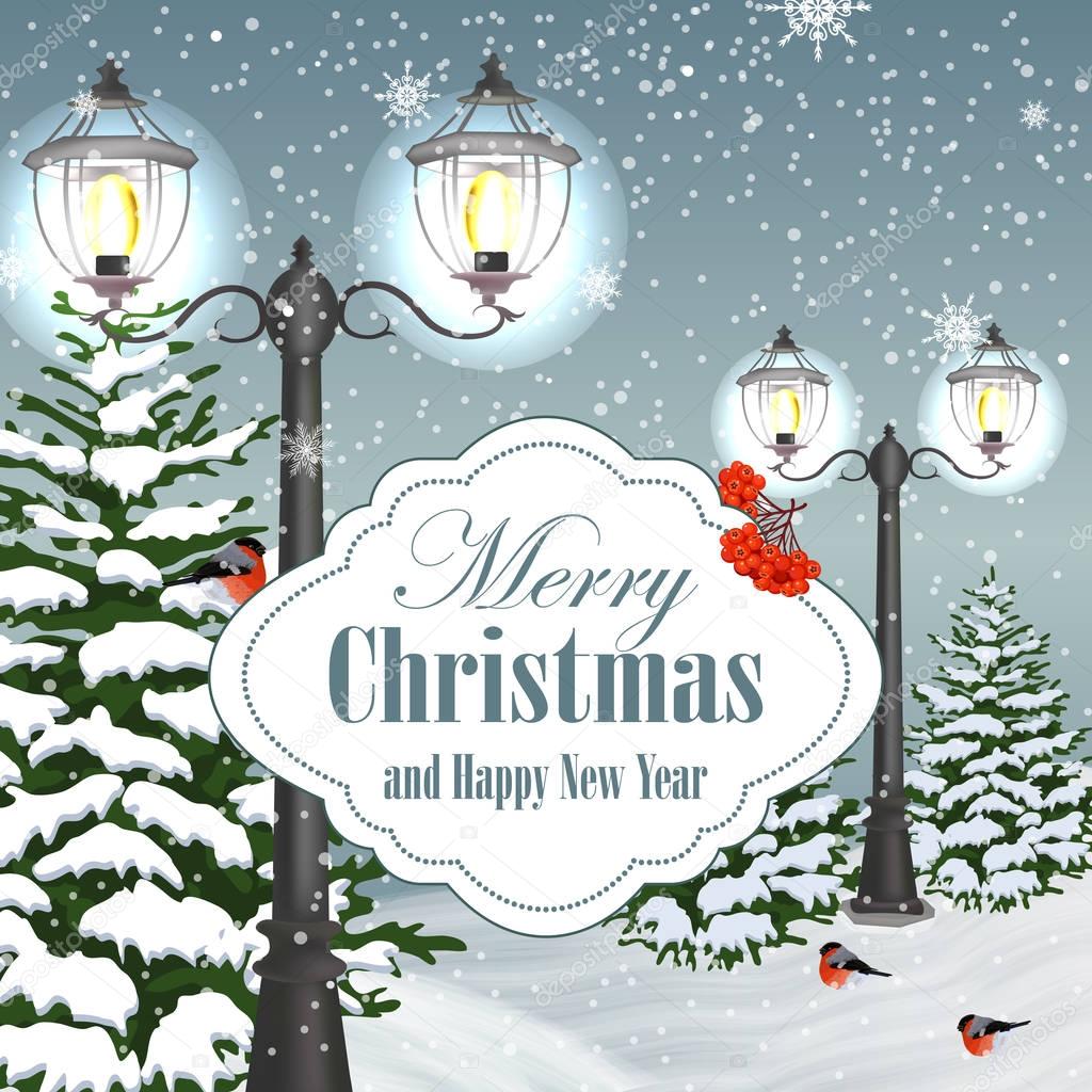 Christmas and New Year greeting card