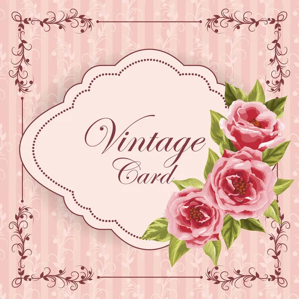 Cartão vintage com flores — Vetor de Stock