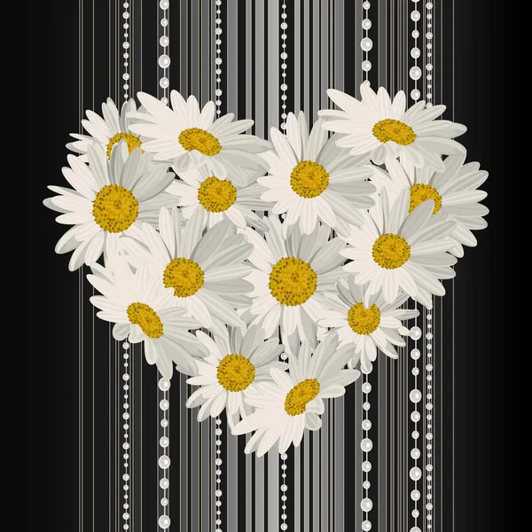 Flores en forma de corazón . — Archivo Imágenes Vectoriales