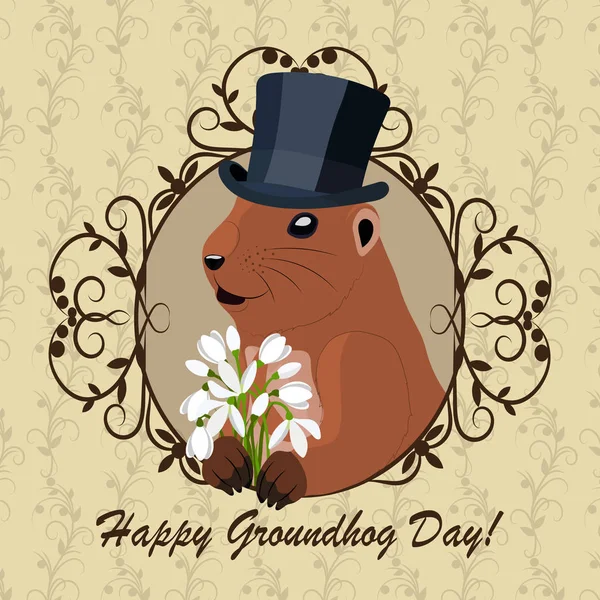 Groundhog dag Groet — Stockvector