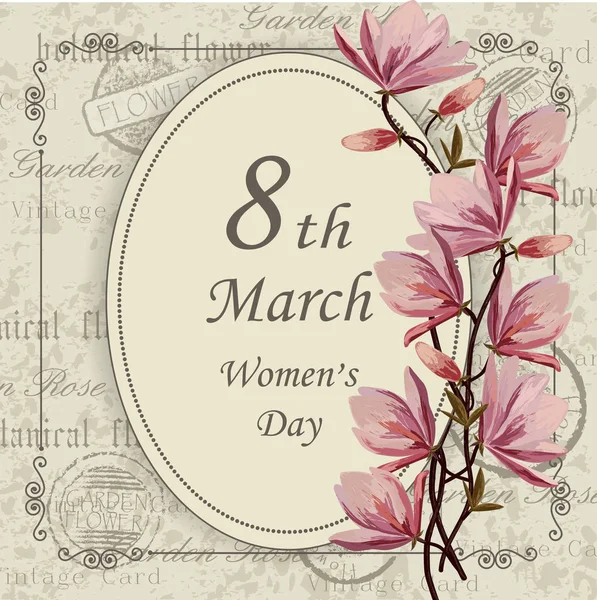 Tarjeta de felicitación Womens Day. — Vector de stock