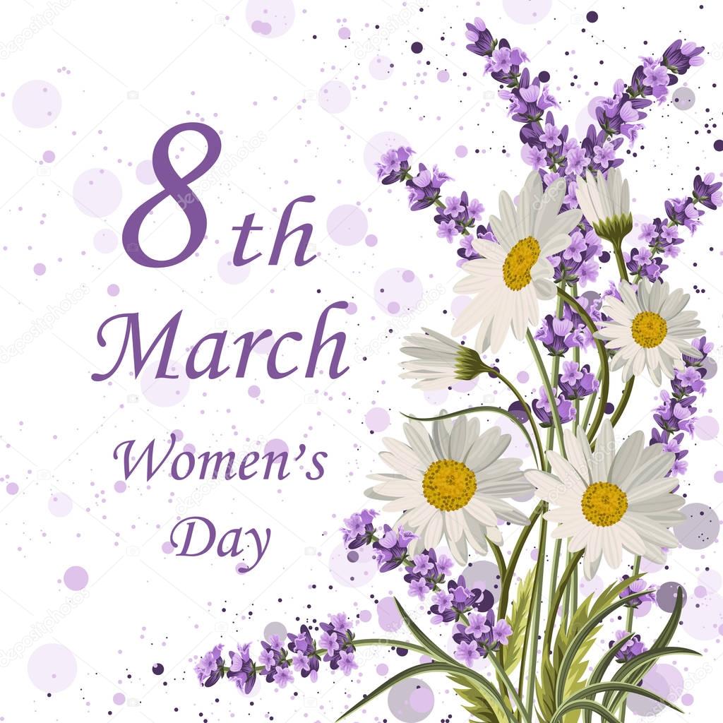 Womens day greeting card.