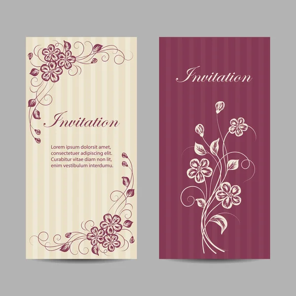 Conjunto de pancartas verticales con flores — Vector de stock